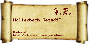 Hollerbach Rezső névjegykártya